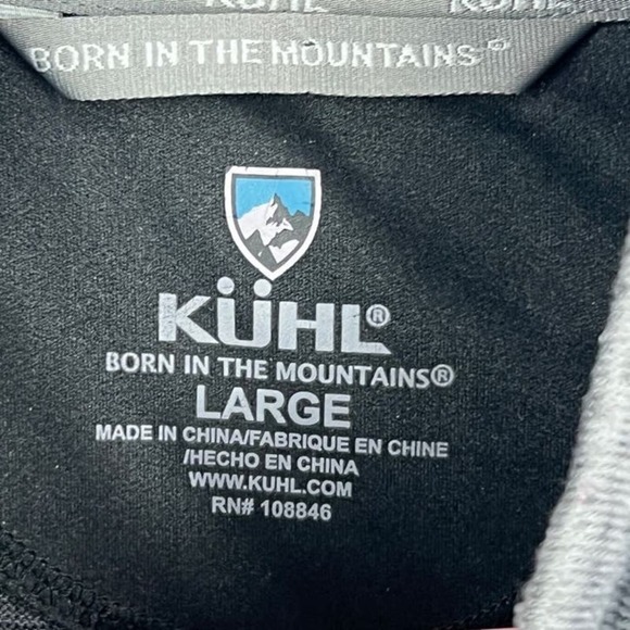 Kuhl Men's Ryzer 1/4 zip pull over sweater in "Black/ Koal" Black/gray size L - Picture 9 of 10